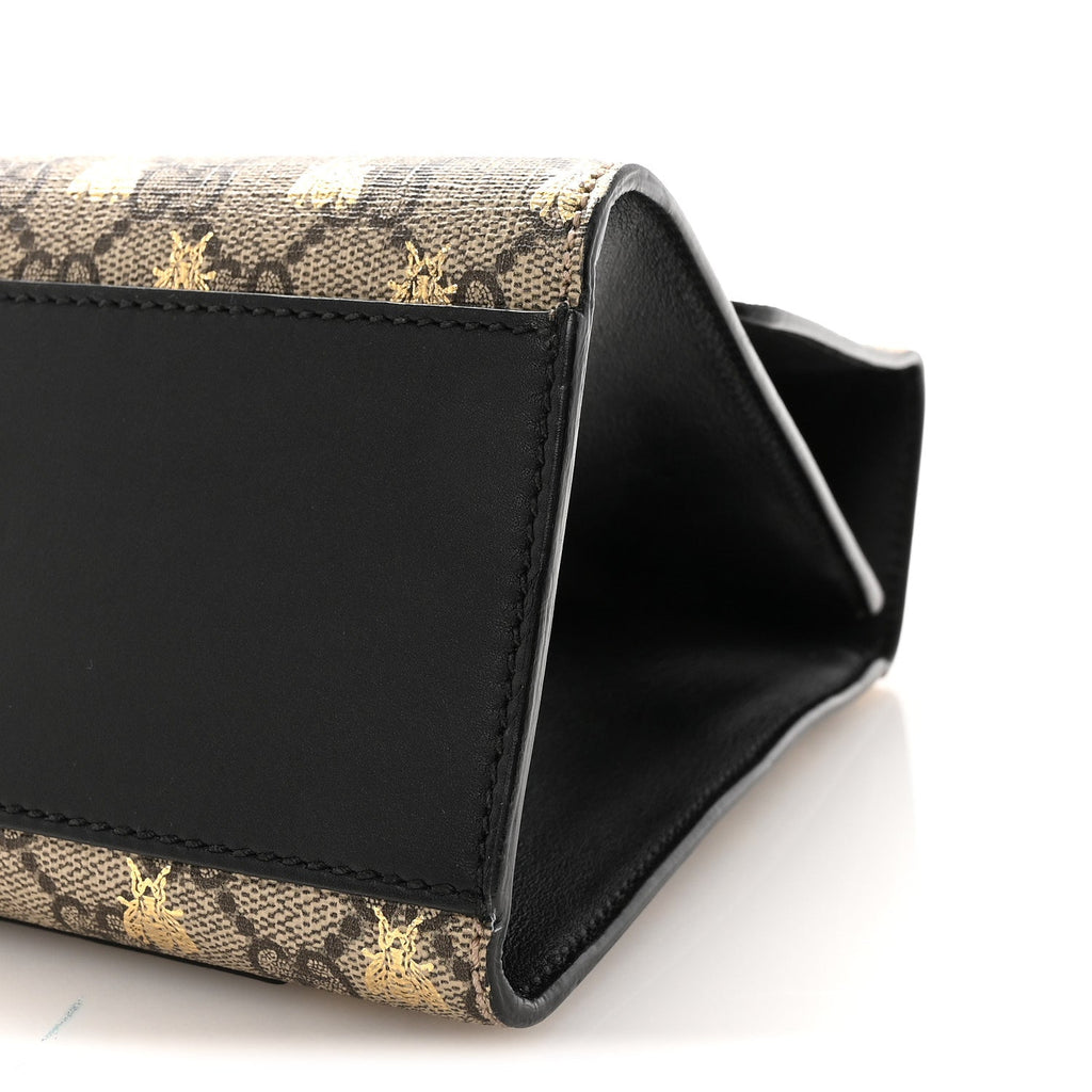 GG Supreme Monogram Bees Medium Padlock Shoulder Bag Beige Oro Black product image 10, provided for visual reference and