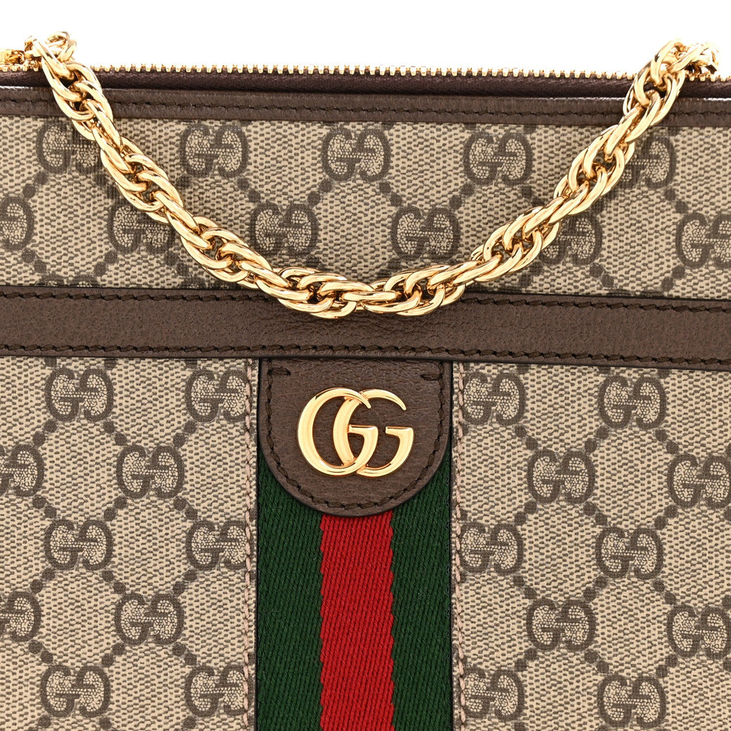 GG Supreme Monogram Web Ophidia Chain Shoulder Bag Brown product image 8, provided for visual reference and product detail