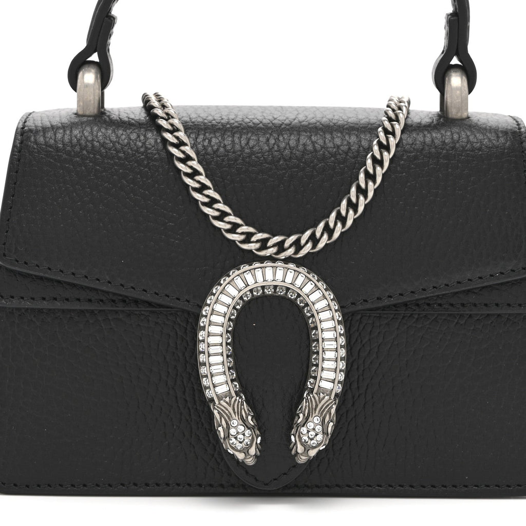 Dollar Calfskin Crystal Mini Dionysus Top Handle Bag Black Crystal product image 8, provided for visual reference and