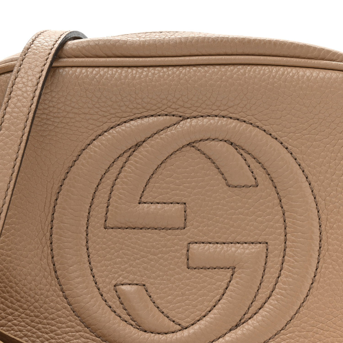 Pebbled Calfskin Small Soho Disco Bag Rose Beige product image 8, provided for visual reference and product detail review