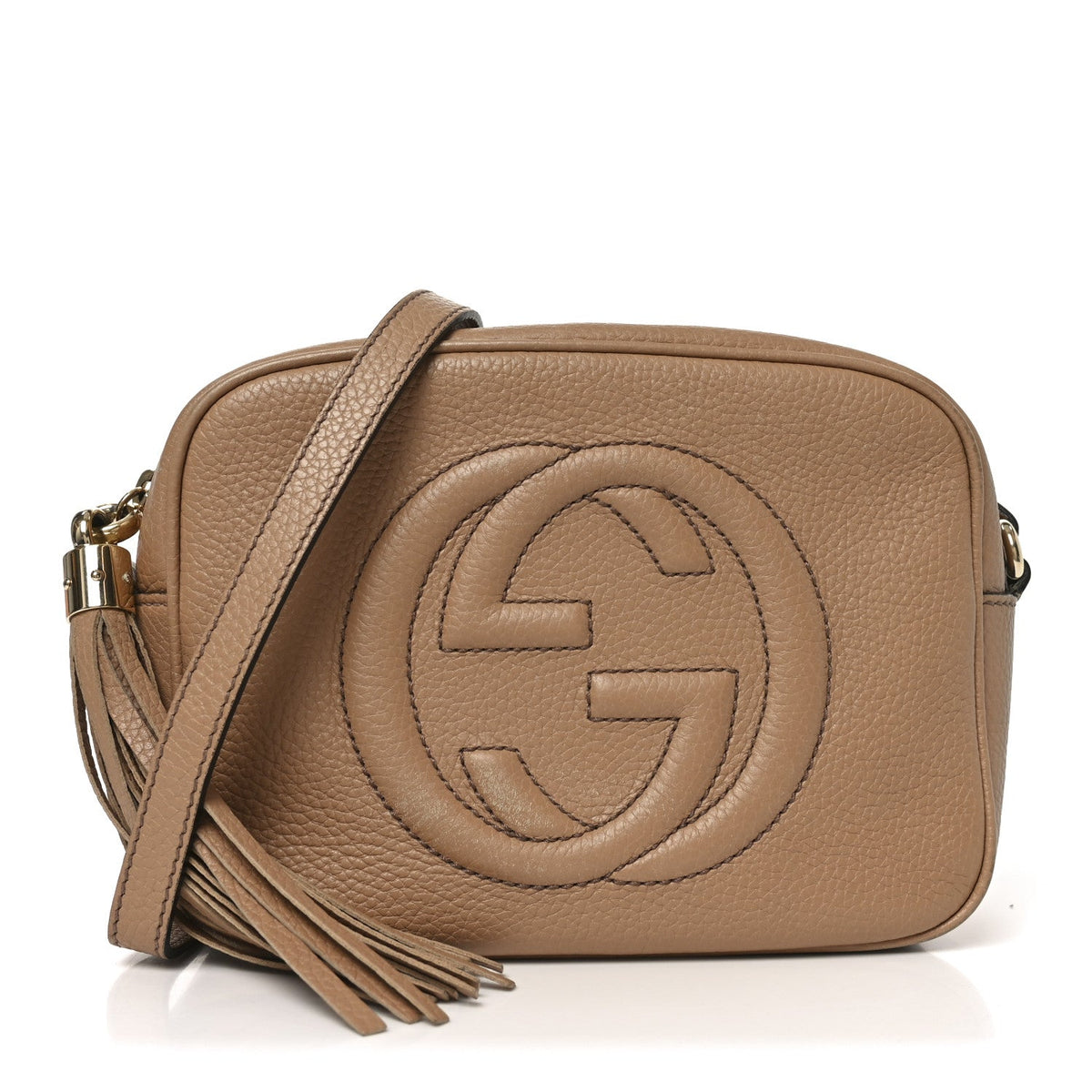 Pebbled Calfskin Small Soho Disco Bag Rose Beige product image 1, provided for visual reference and product detail review