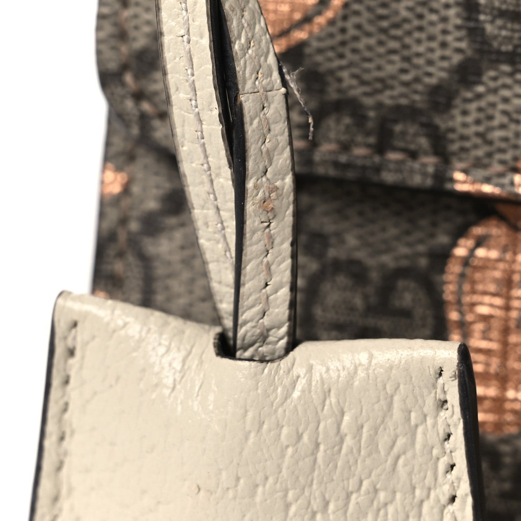 GG Supreme Monogram Berry Textured Dollar Calfskin Small Padlock Shoulder Bag Beige Ebony Light Copper Mystic White product