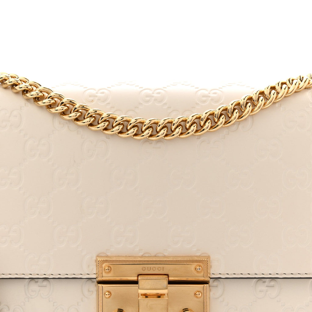 Guccissima Medium Padlock Shoulder Bag Mystic White product image 8, provided for visual reference and product detail review