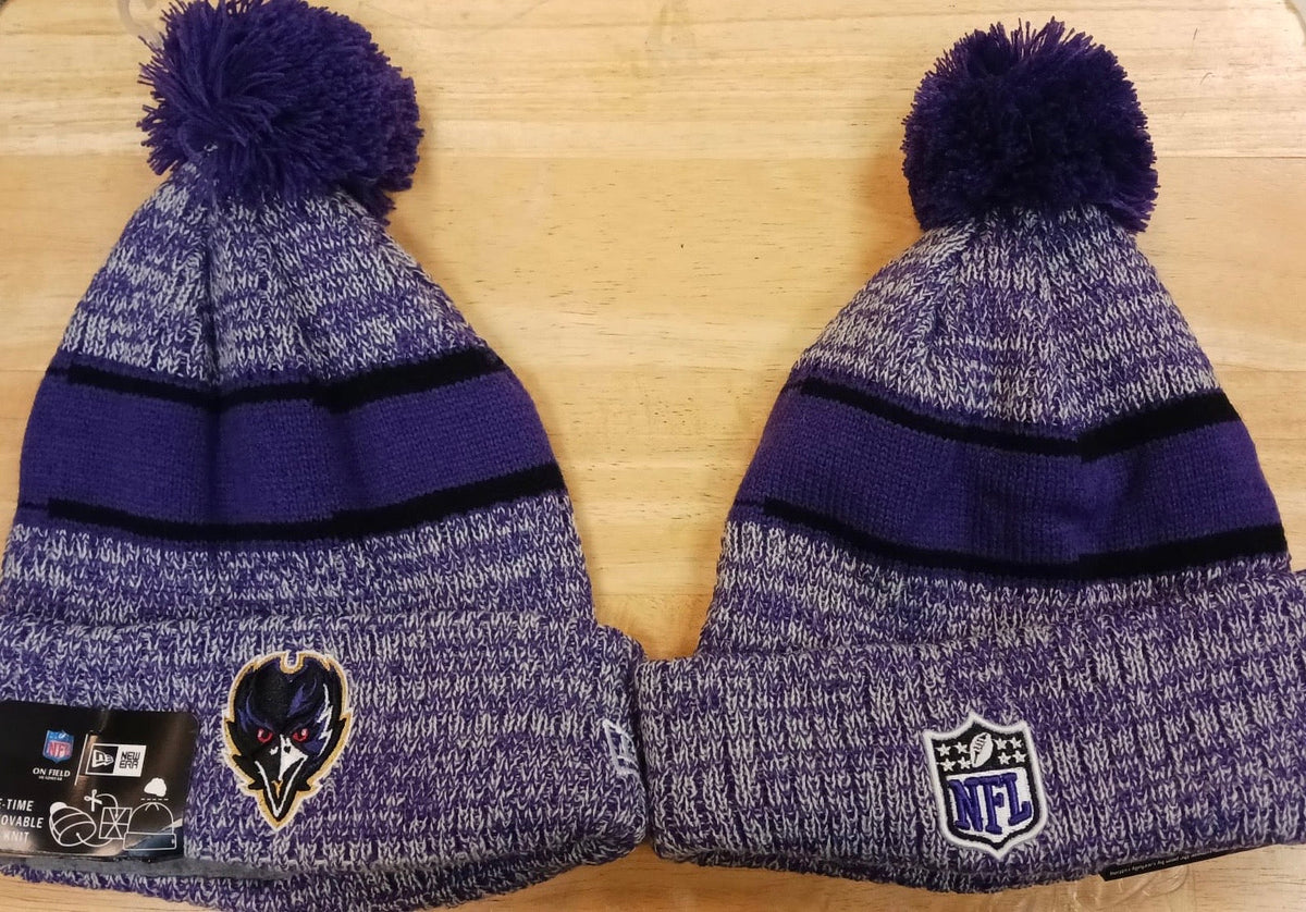 Baltimore Ravens Official NFL New Era winter Hat with Pom product image 1