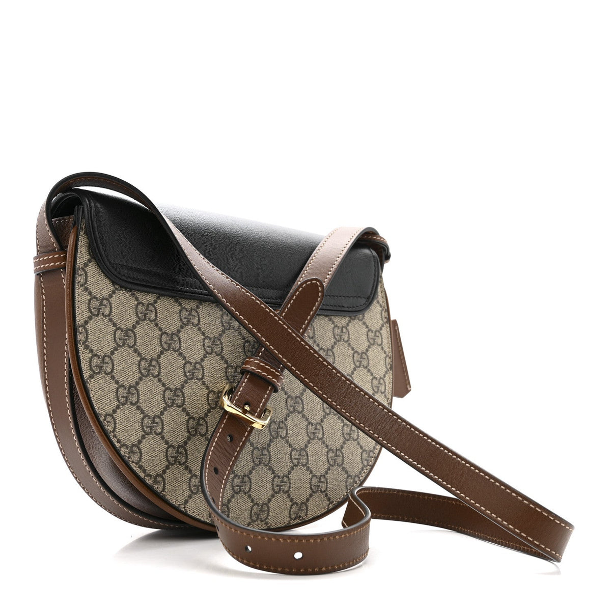 GG Supreme Monogram Calfskin Small Padlock Messenger Shoulder Bag Beige Black Cuir product image 3, provided for visual