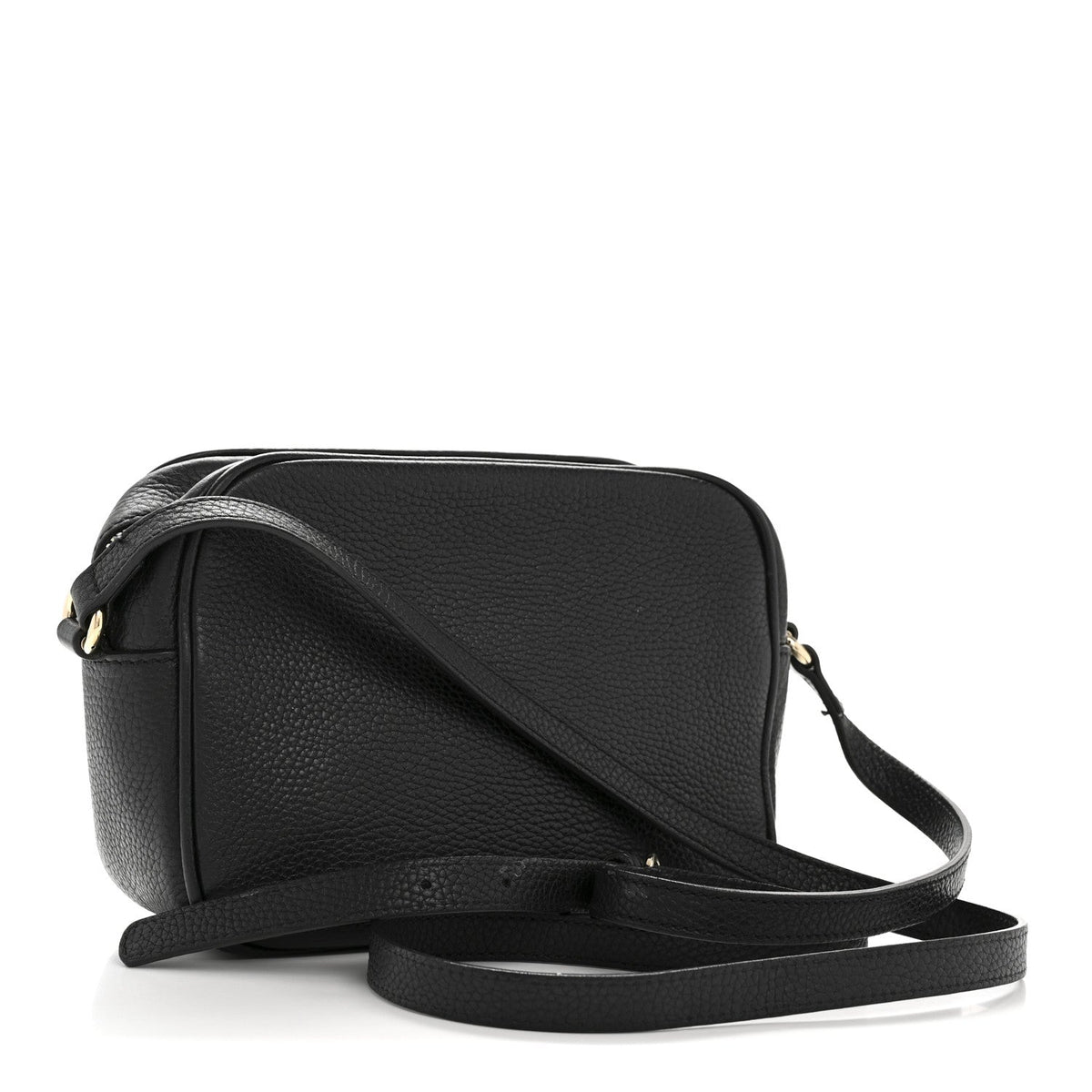 Pebbled Calfskin Small Soho Disco Bag Black product image 3, provided for visual reference and product detail review
