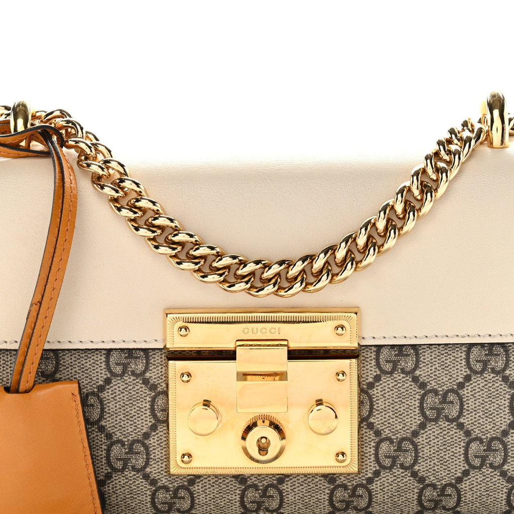 GG Supreme Monogram Calfskin Small Padlock Shoulder Bag Beige Mystic White Sun Oil product image 8, provided for visual