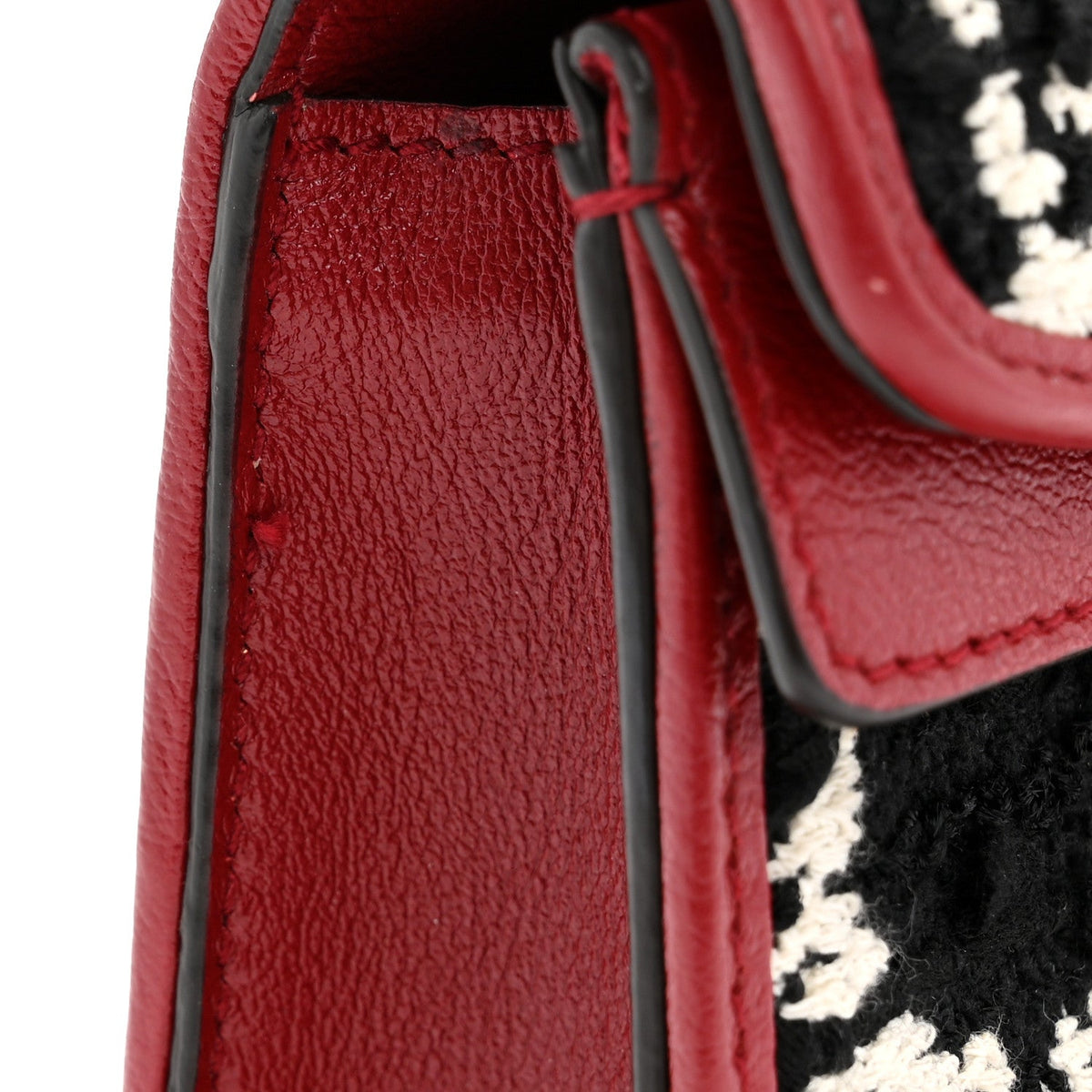 Tweed GG Monogram Super Mini Dionysus Shoulder Bag Black White Romantic Cherry product image 10, provided for visual
