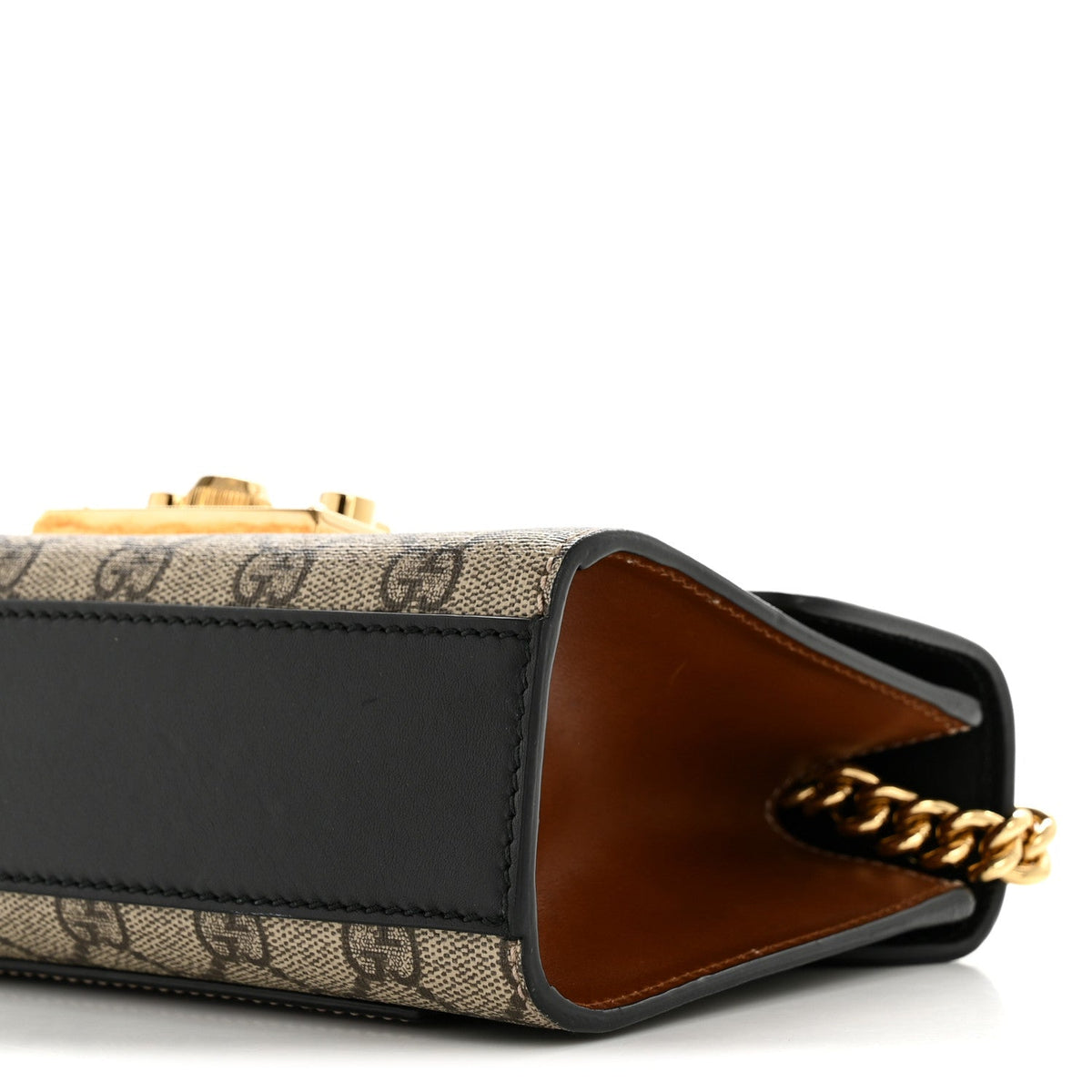 GG Supreme Monogram Calfskin Small Padlock Shoulder Bag Beige Black Cuir product image 10, provided for visual reference and