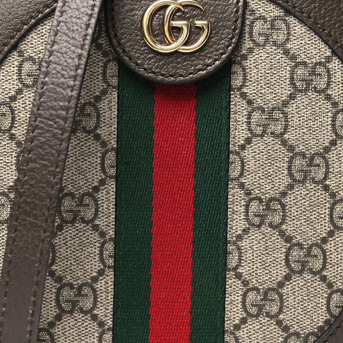 GG Supreme Monogram Web Mini Ophidia Round Shoulder Bag Brown product image 8, provided for visual reference and product