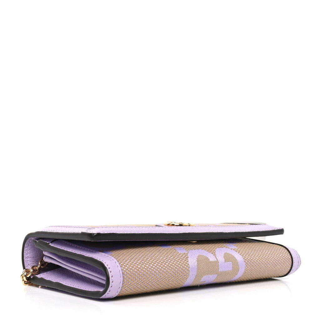 Monogram Jumbo GG Textured Dollar Calfskin Ophidia Continental Wallet On Chain Beige Lapis product image 4, provided for