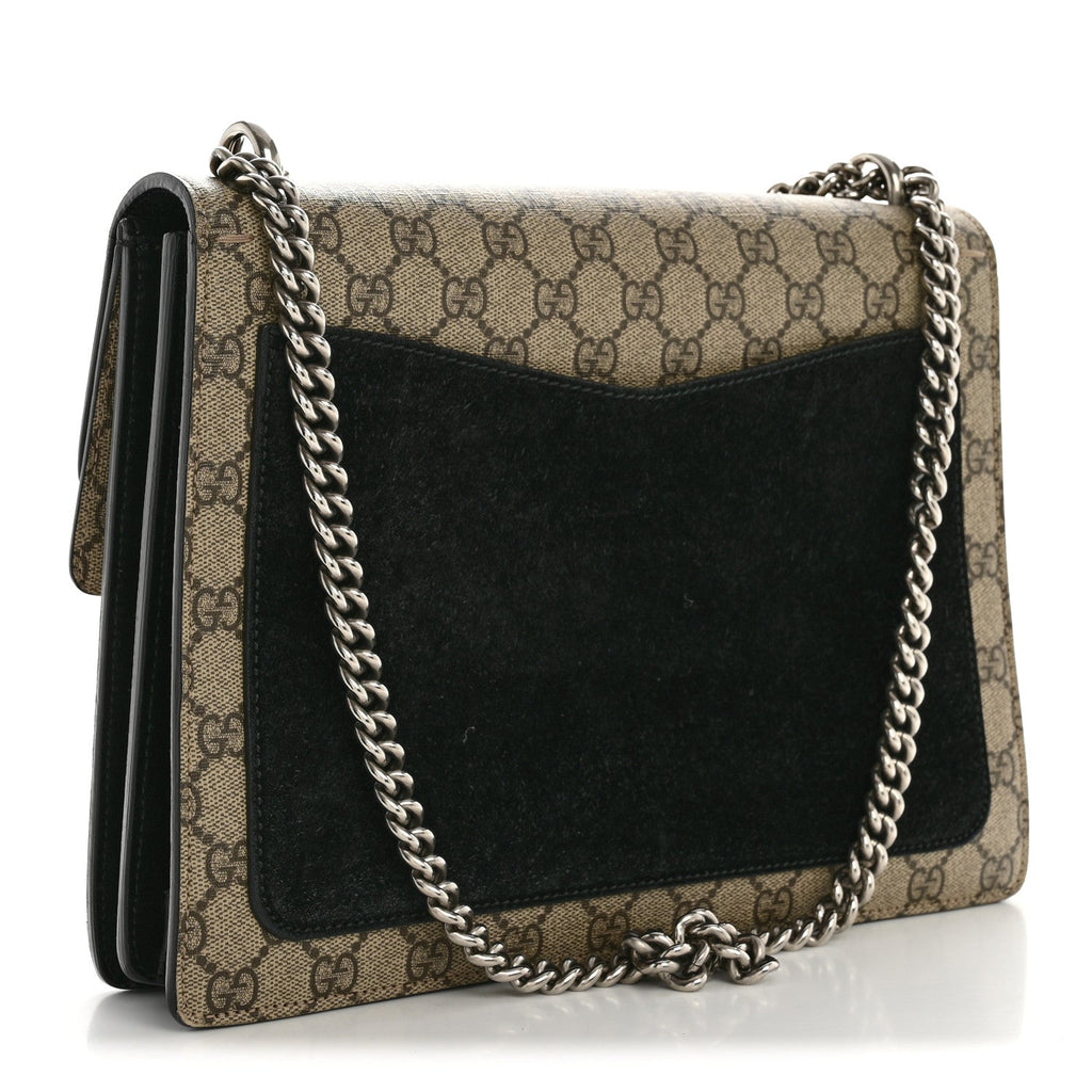 GG Supreme Monogram Medium Dionysus Shoulder Bag Black product image 3, provided for visual reference and product detail