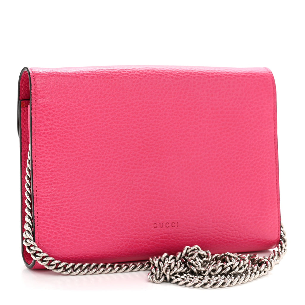 Dollar Calfskin Crystal Mini Dionysus Chain Wallet Box Pink product image 3, provided for visual reference and product