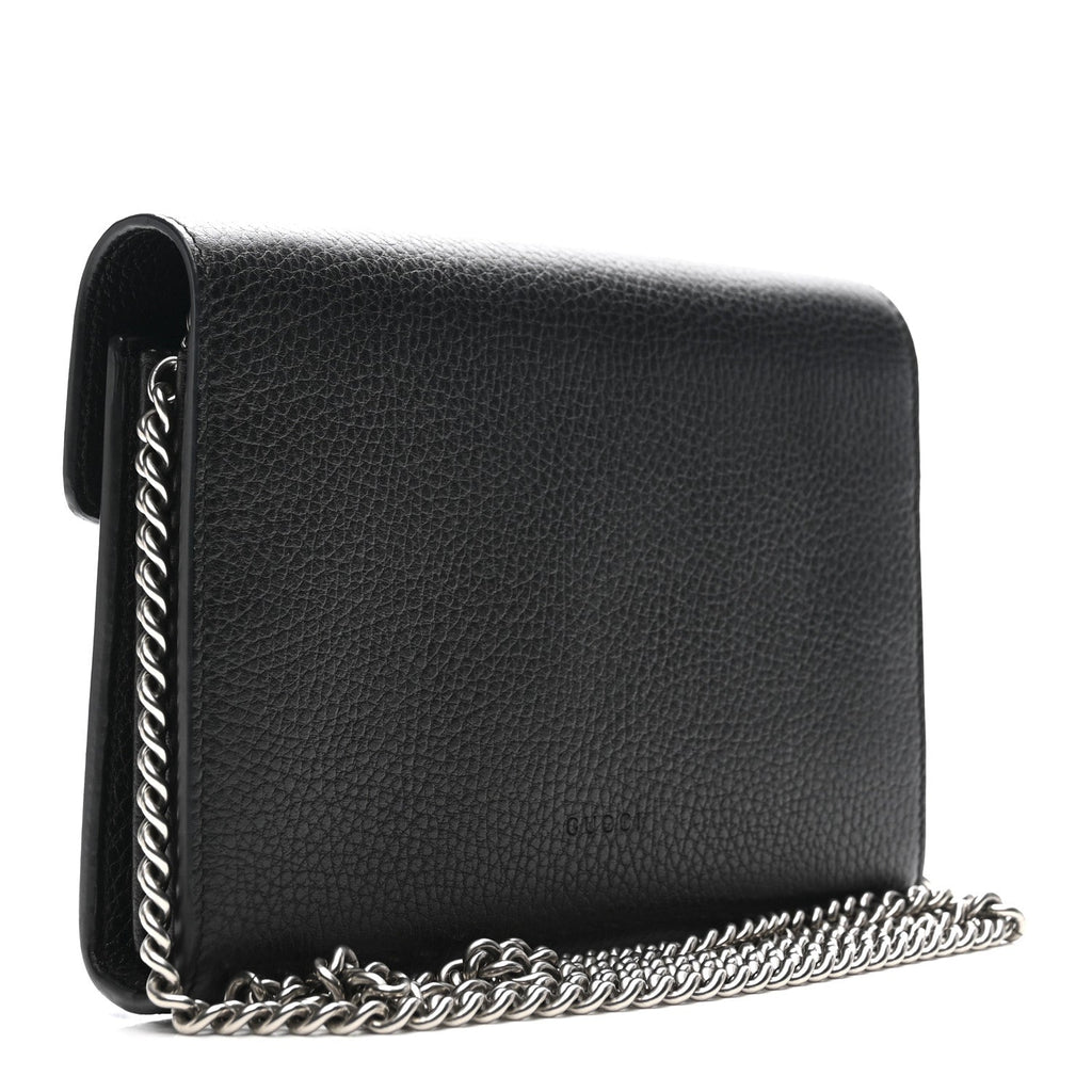 Calfskin Mini Dionysus Chain Wallet Black product image 3, provided for visual reference and product detail review