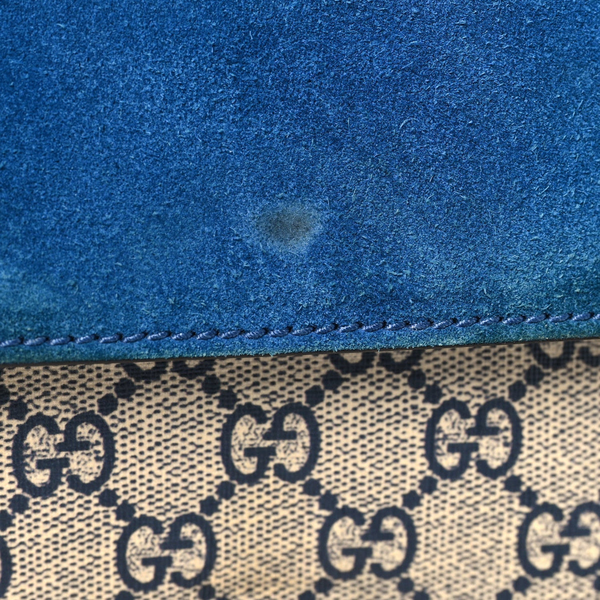 GG Supreme Monogram Blooms Mini Dionysus Shoulder Bag Beige Navy Vintage Blue product image 11, provided for visual