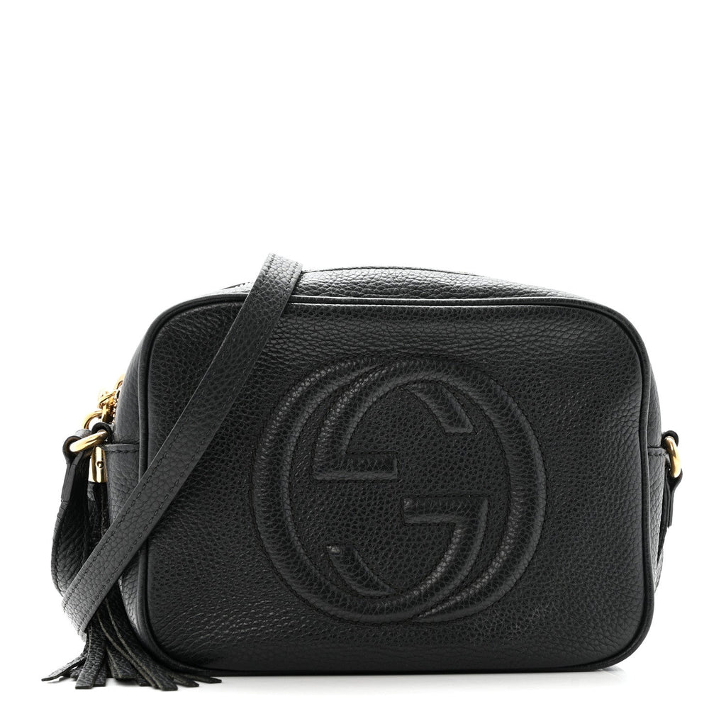 Pebbled Calfskin Small Soho Disco Bag Black product image 1, provided for visual reference and product detail review