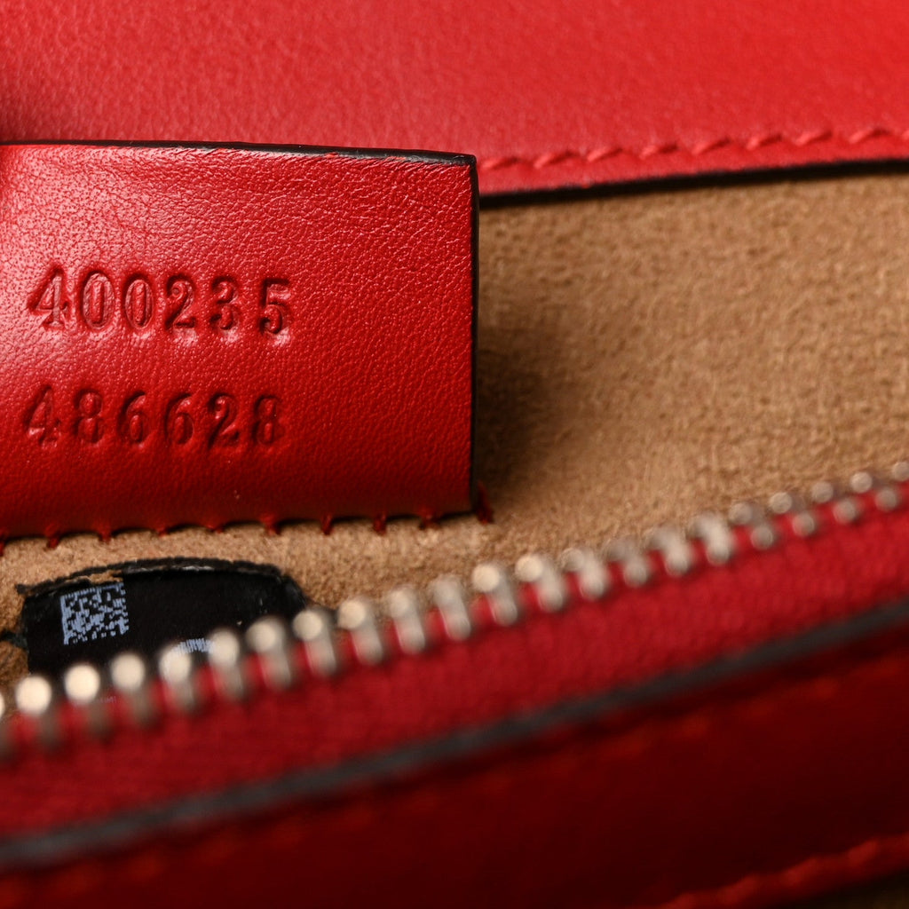 GG Supreme Monogram Arabesque Medium Dionysus Shoulder Bag Hibiscus Red product image 7, provided for visual reference and