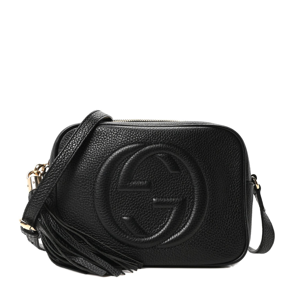 Pebbled Calfskin Small Soho Disco Bag Black product image 1, provided for visual reference and product detail review