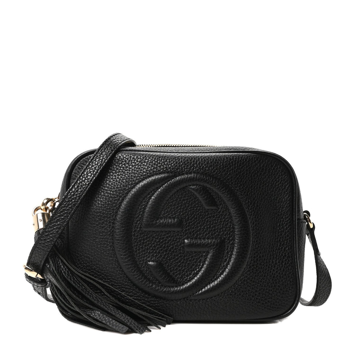 Pebbled Calfskin Small Soho Disco Bag Black product image 1, provided for visual reference and product detail review