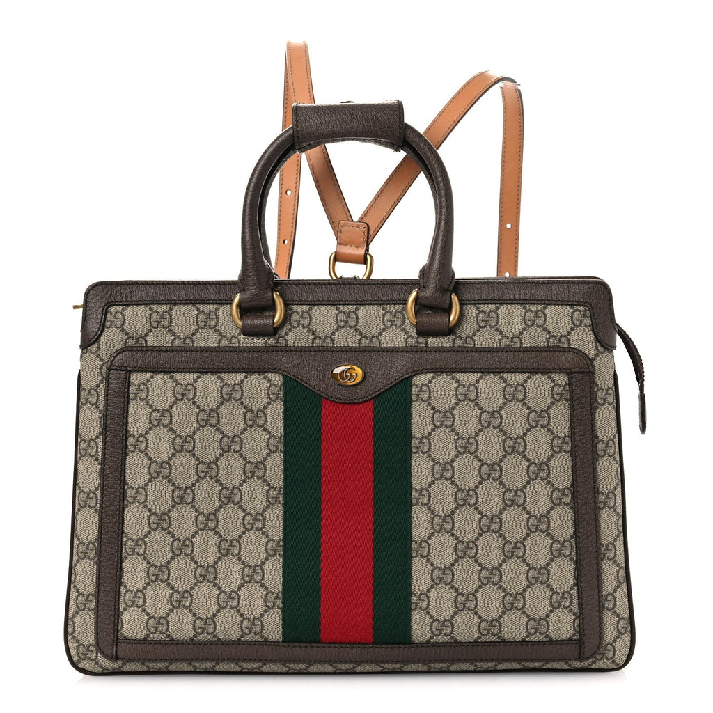 GG Supreme Monogram Web Ophidia Convertible Backpack Beige New Acero product image 1, provided for visual reference and