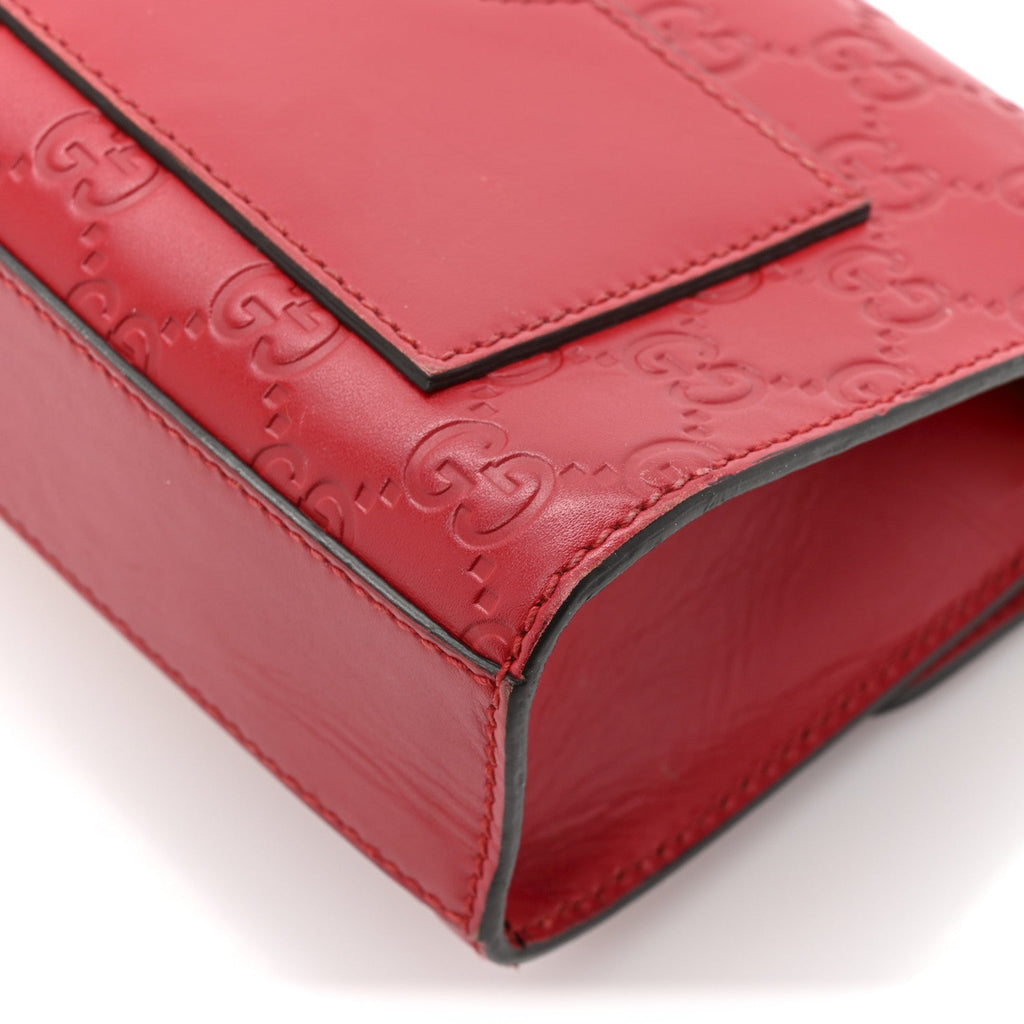 Guccissima Small Padlock Shoulder Bag Hibiscus Red product image 12, provided for visual reference and product detail review