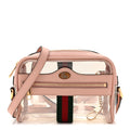 Vinyl Web Mini Ophidia Transparent Shoulder Bag Perfect Pink product image 1, provided for visual reference and product