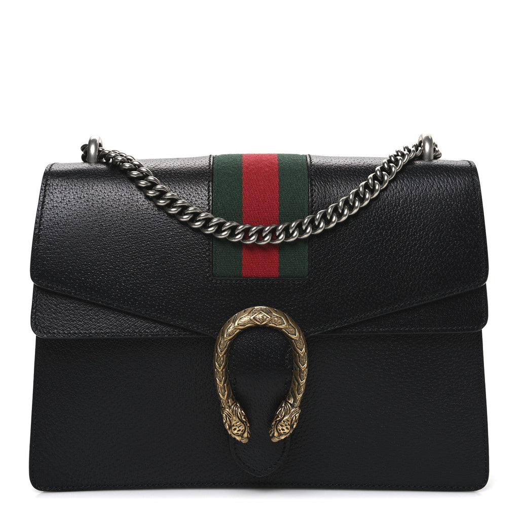 Calfskin Web Small Dionysus Shoulder Bag Black product image 1, provided for visual reference and product detail review