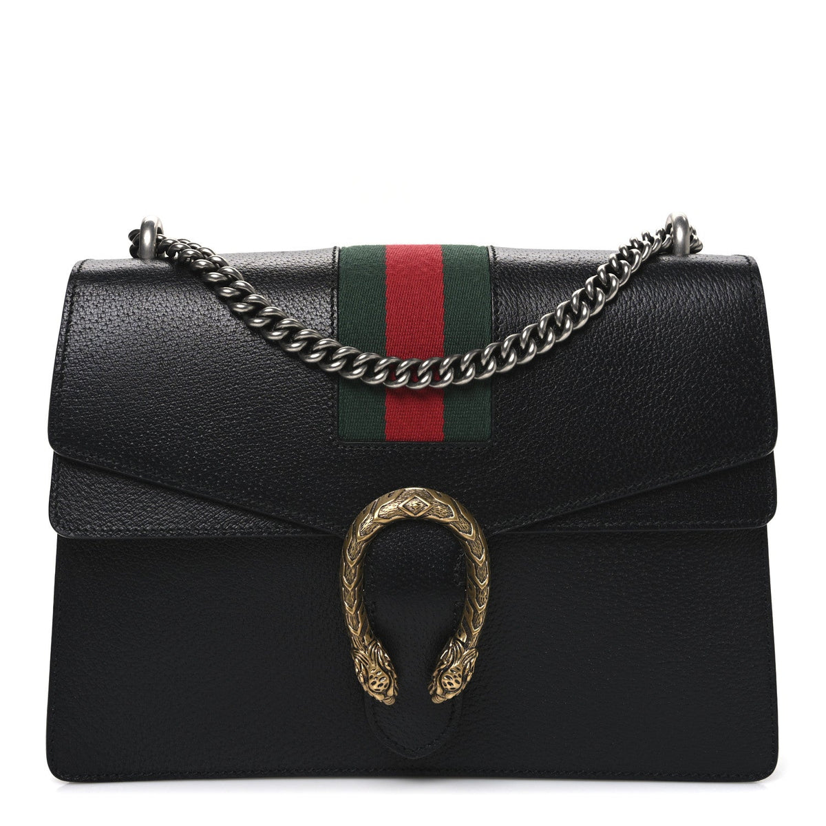 Calfskin Web Small Dionysus Shoulder Bag Black product image 1, provided for visual reference and product detail review