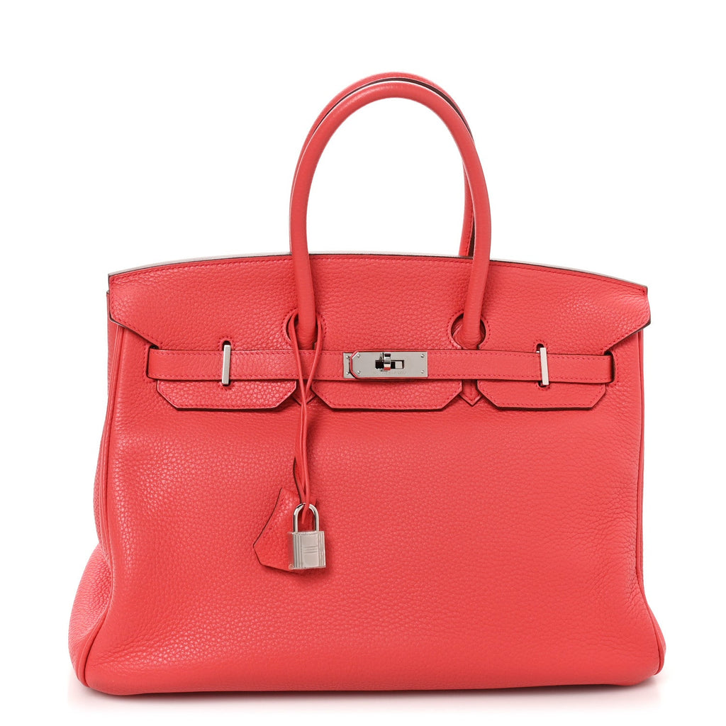 Taurillon Clemence Birkin 35 Bougainvillea product image 1, provided for visual reference and product detail review