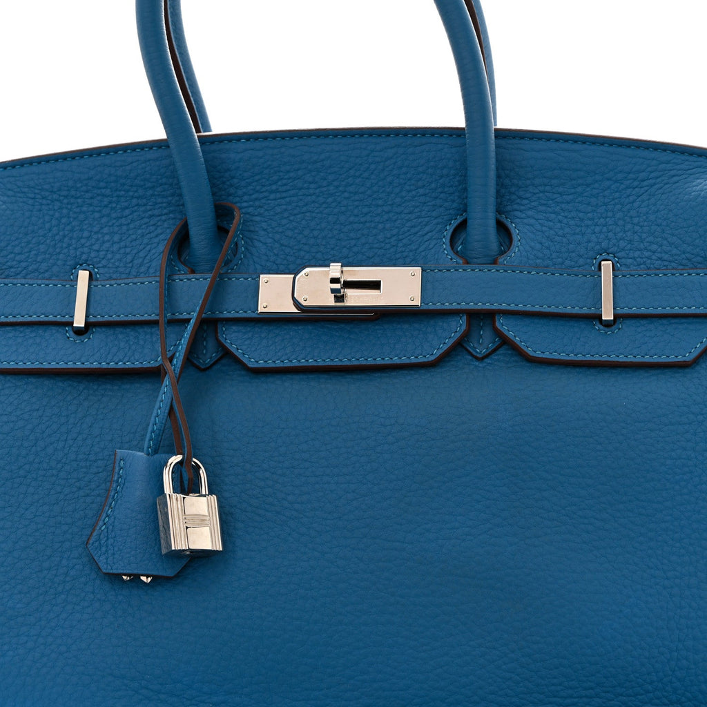 Taurillon Clemence BIRKIN 35 Mykonos product image 8, provided for visual reference and product detail review