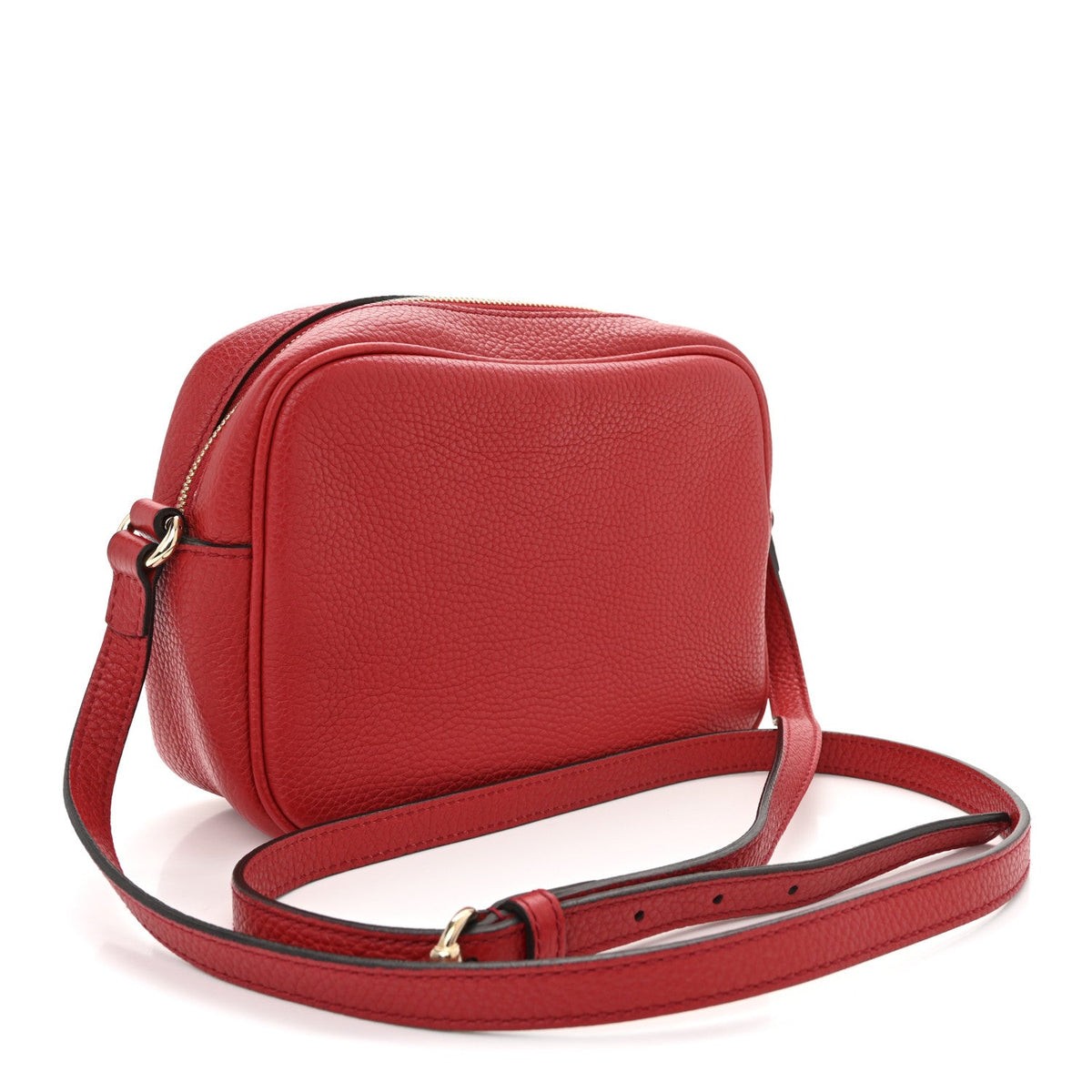 Pebbled Calfskin Small Soho Disco Bag Tabasco Red product image 3, provided for visual reference and product detail review
