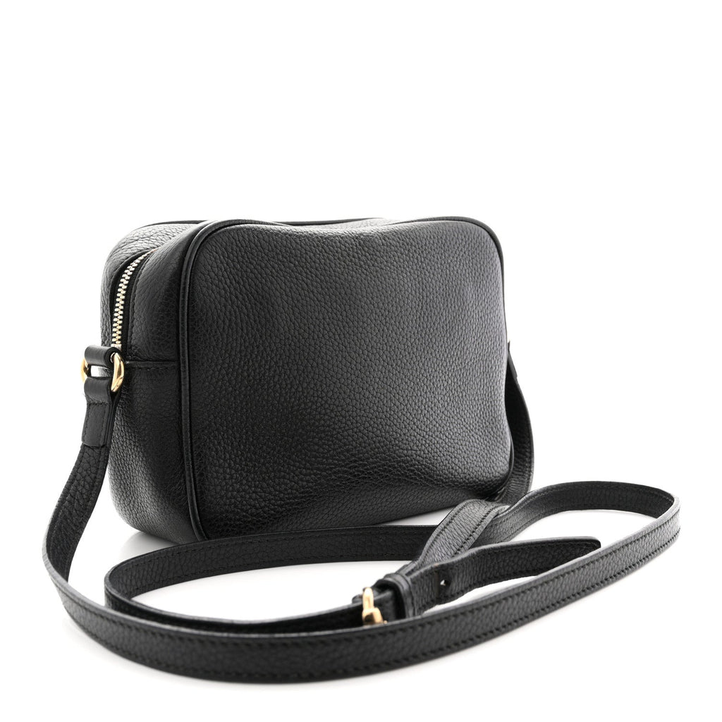 Pebbled Calfskin Small Soho Disco Bag Black product image 3, provided for visual reference and product detail review