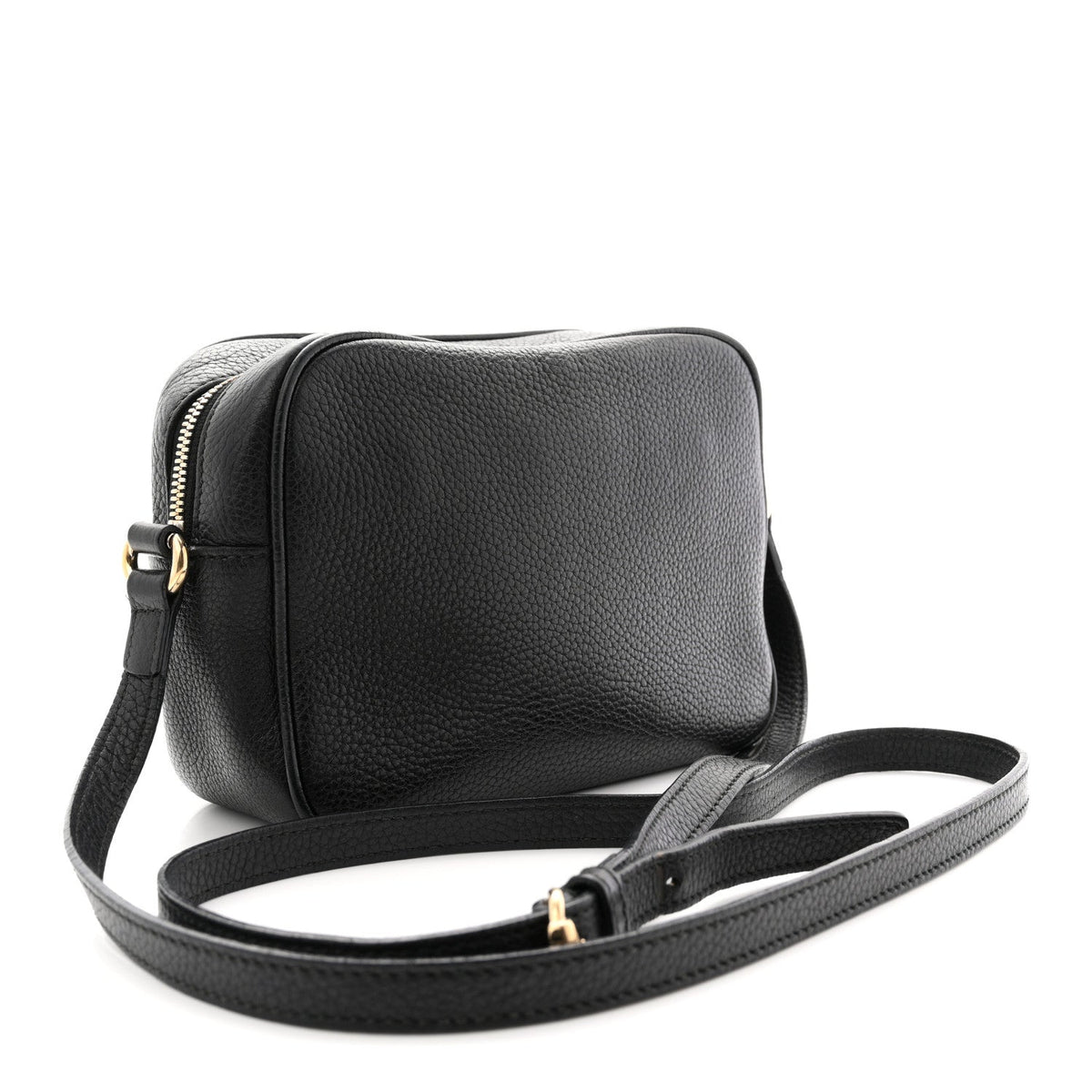 Pebbled Calfskin Small Soho Disco Bag Black product image 3, provided for visual reference and product detail review