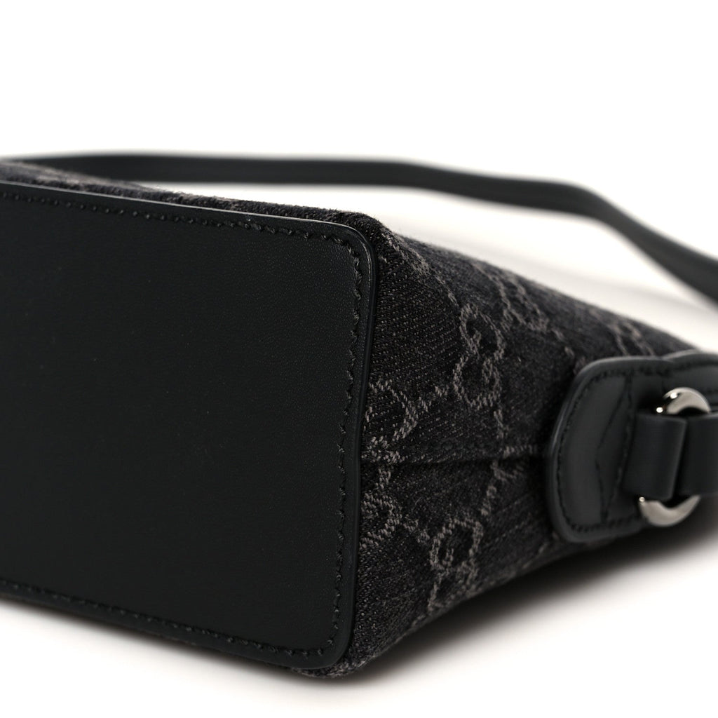 Denim Cuoio Harness GG Monogram Small Ophidia Dome Shoulder Bag Black Medium Grey product image 10, provided for visual