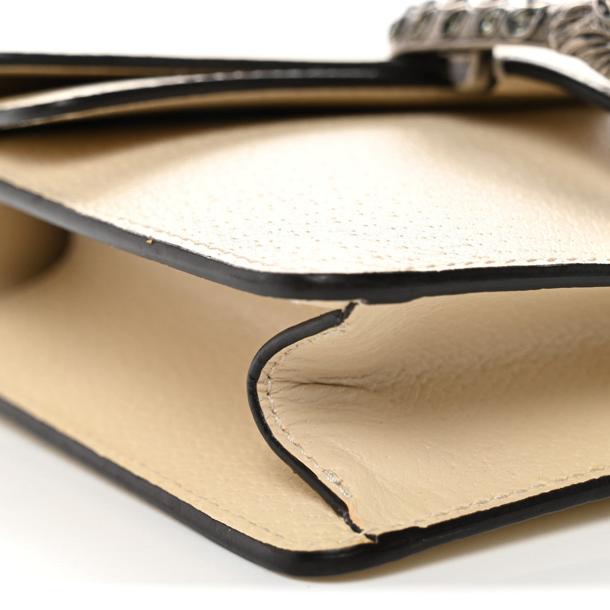 Textured Calfskin Crystal Mini Dionysus Shoulder Bag Mystic White product image 9, provided for visual reference and product