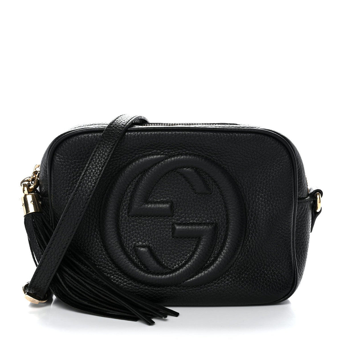 Pebbled Calfskin Small Soho Disco Bag Black product image 1, provided for visual reference and product detail review