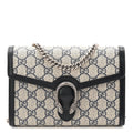 GG Supreme Monogram Textured Dollar Calfskin Mini Dionysus Chain Wallet Beige Blue product image 1, provided for visual