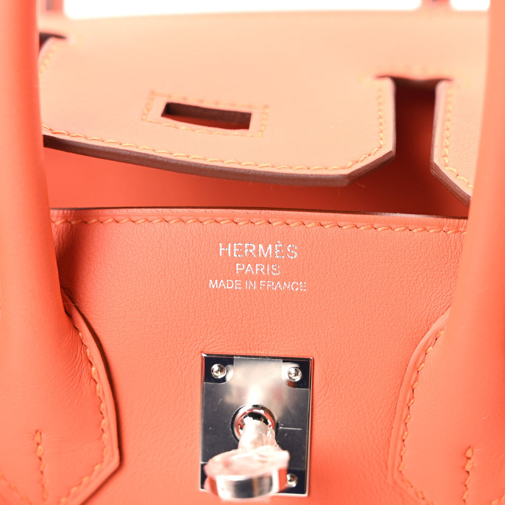 Swift Birkin 25 Tangerine product image 10, provided for visual reference and product detail review