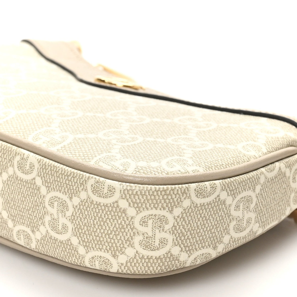 GG Supreme Monogram Textured Dollar Calfskin Web Mini Ophidia GG Handbag Beige Mystic White Oatmeal product image 10,