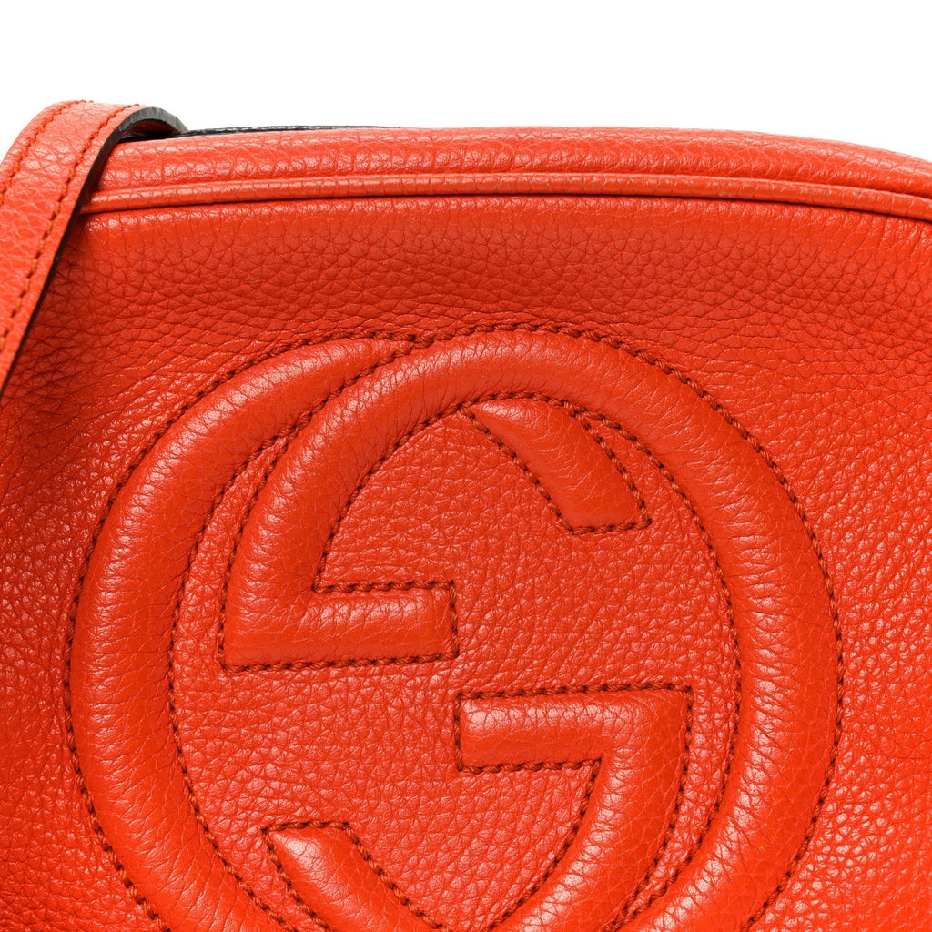Pebbled Calfskin Small Soho Disco Bag Sun Orange product image 9, provided for visual reference and product detail review