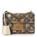 GG Supreme Monogram Berry Textured Dollar Calfskin Small Padlock Shoulder Bag Beige Ebony Light Copper Mystic White product