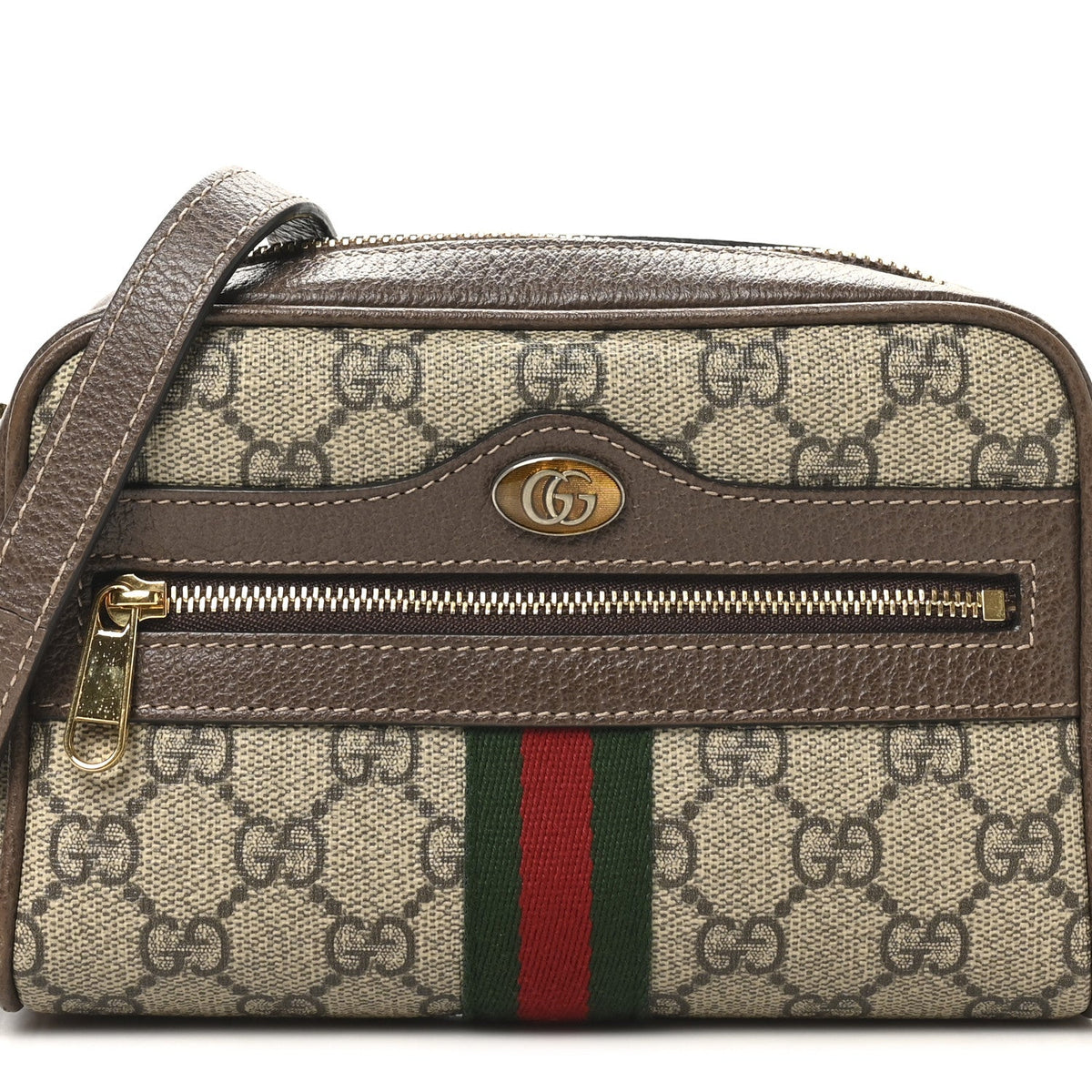 GG Supreme Monogram Web Mini Ophidia Shoulder Bag Brown product image 8, provided for visual reference and product detail