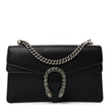 Pebbled Calfskin Small Dionysus Shoulder Bag Black product image 1, provided for visual reference and product detail review