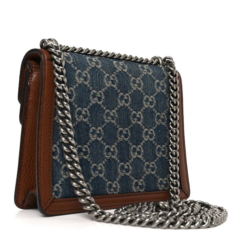 New Denim GG Monogram Dollar Calfskin Enamel Mini Dionysus Shoulder Bag Blue Tea Cuir Epilog Electric Blue product image 3,