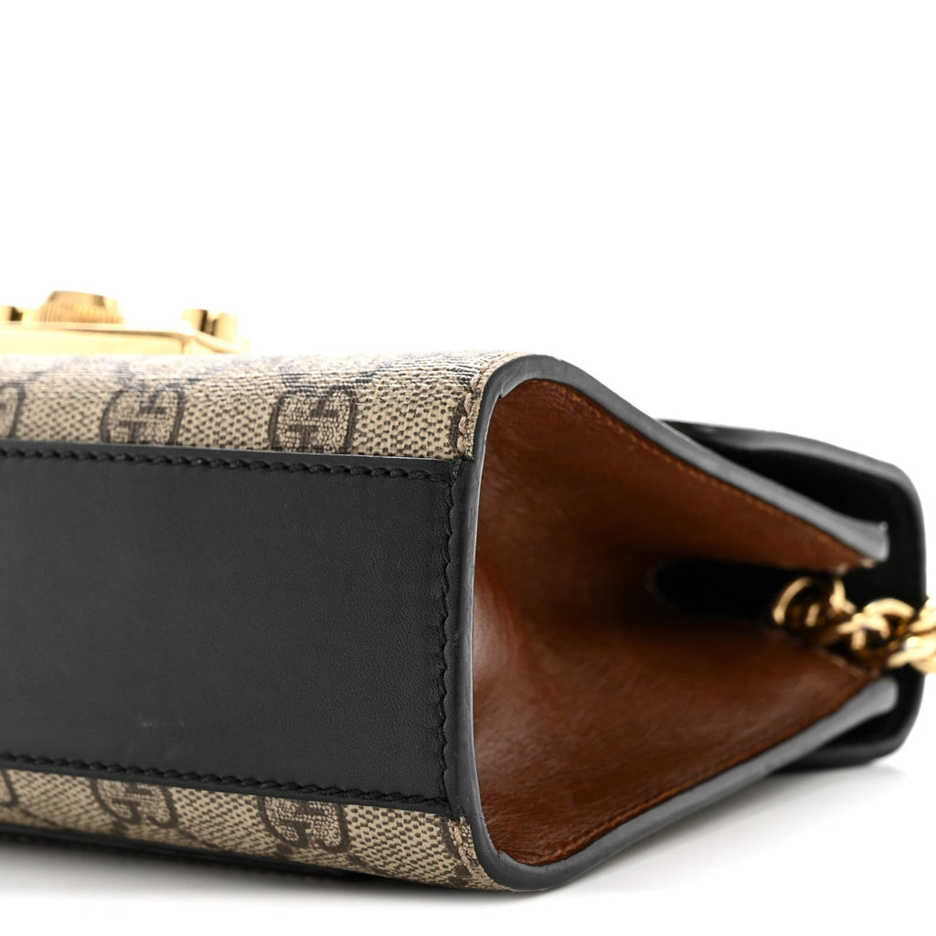 GG Supreme Monogram Calfskin Small Padlock Shoulder Bag Beige Black Cuir product image 10, provided for visual reference and
