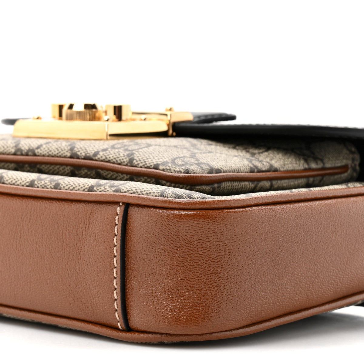 GG Supreme Monogram New Sakai Lux Calfskin Mini Padlock Flap Pocket Shoulder Bag Beige Ebony Black Cuir product image 9,