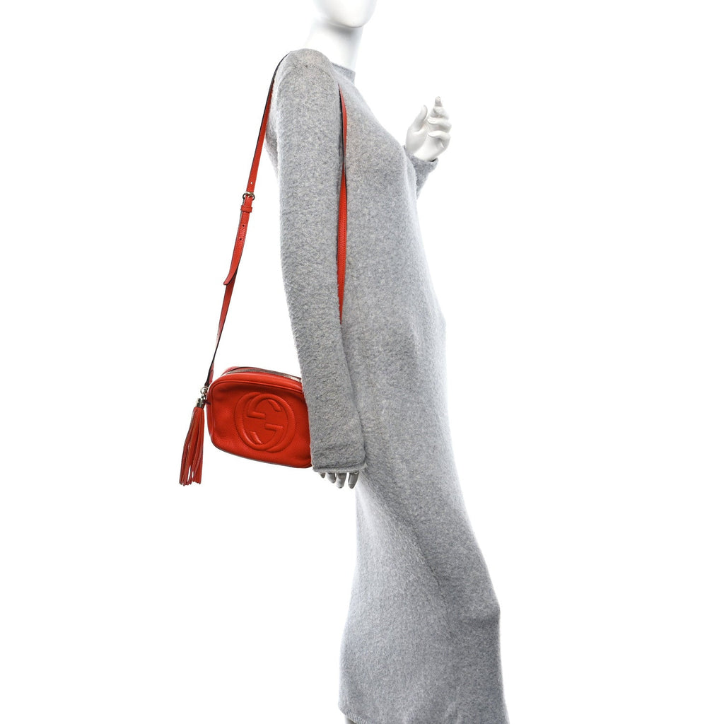 Pebbled Calfskin Small Soho Disco Bag Sun Orange product image 2, provided for visual reference and product detail review