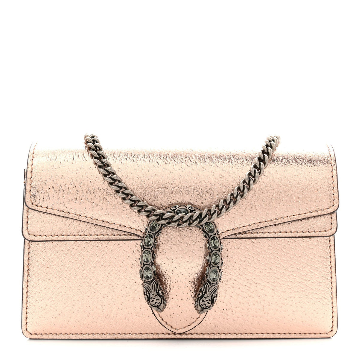 Metallic Calfskin Super Mini Dionysus Shoulder Bag Rose Gold product image 1, provided for visual reference and product