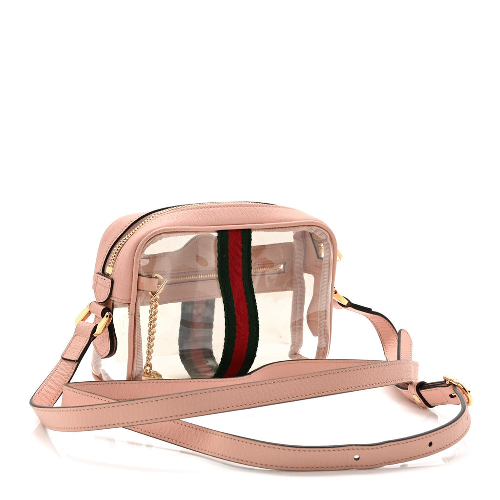 Vinyl Web Mini Ophidia Transparent Shoulder Bag Perfect Pink product image 5, provided for visual reference and product
