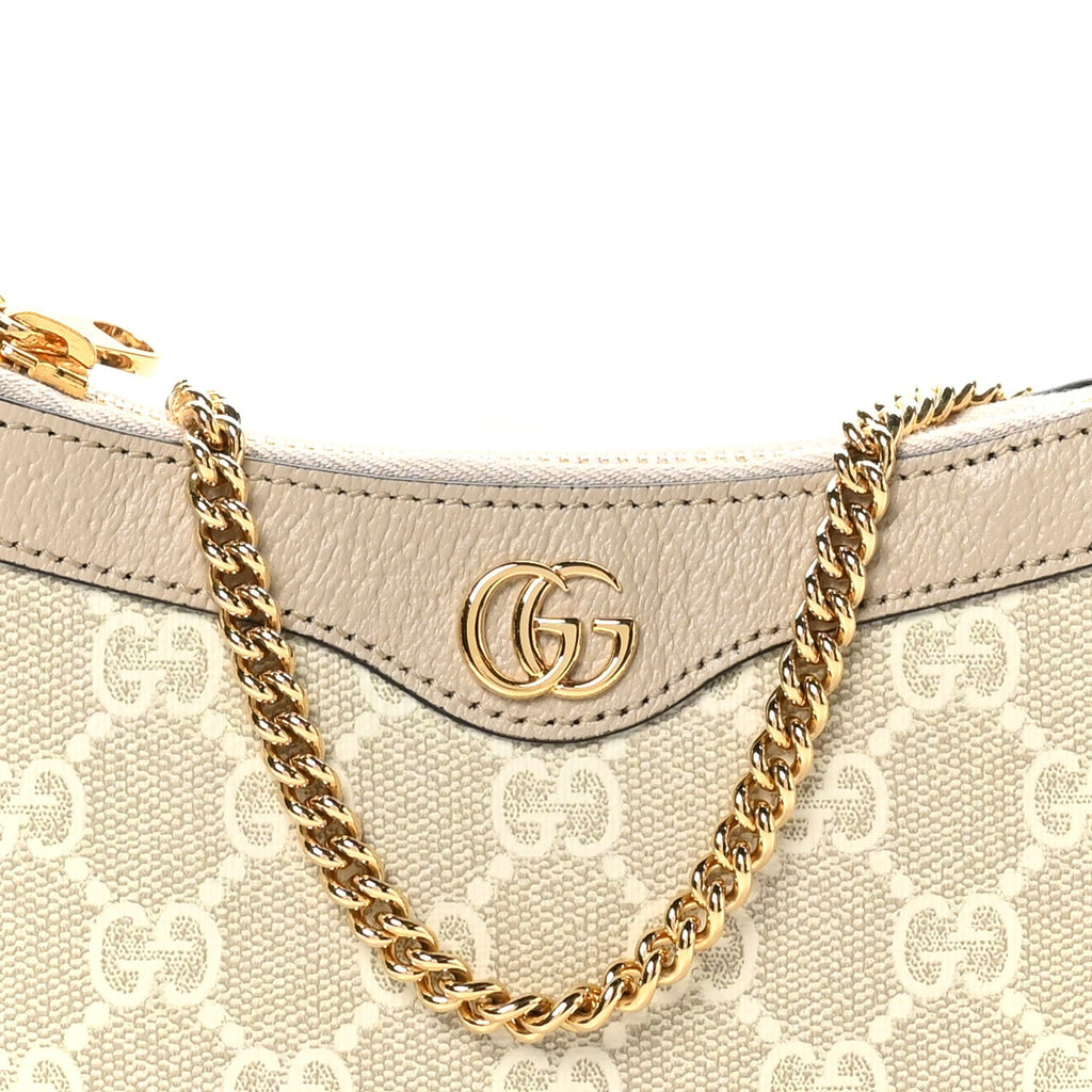 GG Supreme Monogram Textured Dollar Calfskin Web Mini Ophidia GG Handbag Beige Mystic White Oatmeal product image 8,